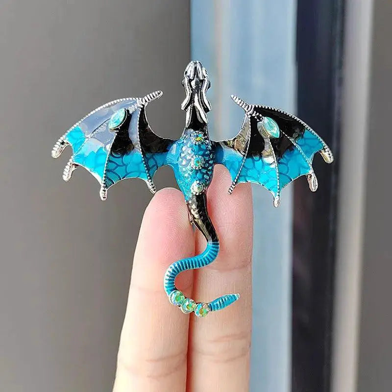 Enamel Dragon Brooches Mythical Animal Pins Unisex