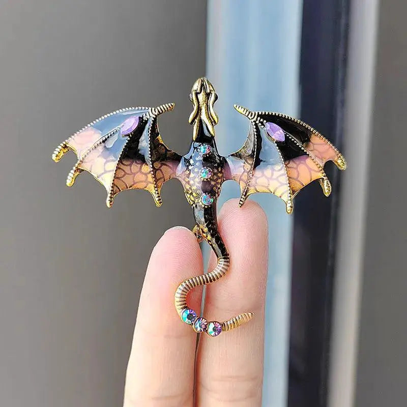 Enamel Dragon Brooches Mythical Animal Pins Unisex