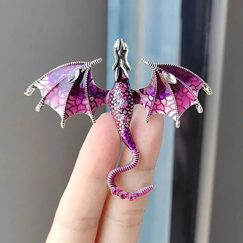 Enamel Dragon Brooches Mythical Animal Pins Unisex