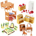 Enchanting Forest Animal Dollhouse Furniture Set for Dolls