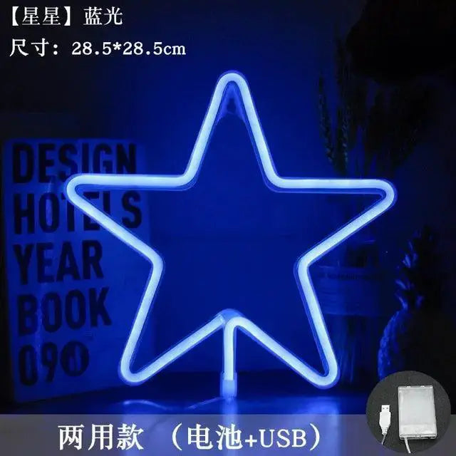 LED Moon Star Neon Light for Kids Parties Room Decor