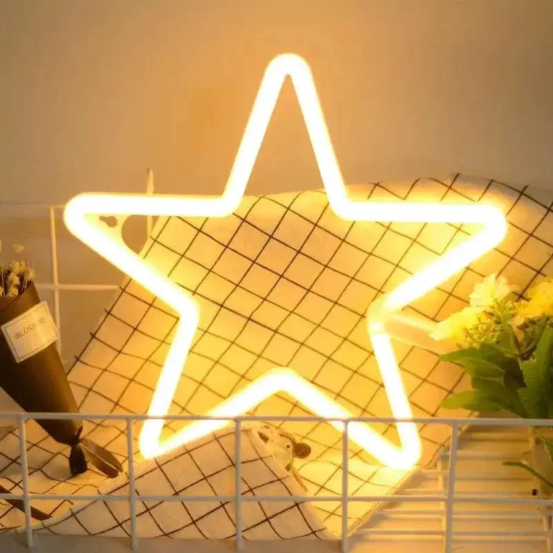LED Moon Star Neon Light for Kids Parties Room Decor