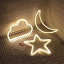 Enchanting LED Moon & Star Neon Light for Kids Parties