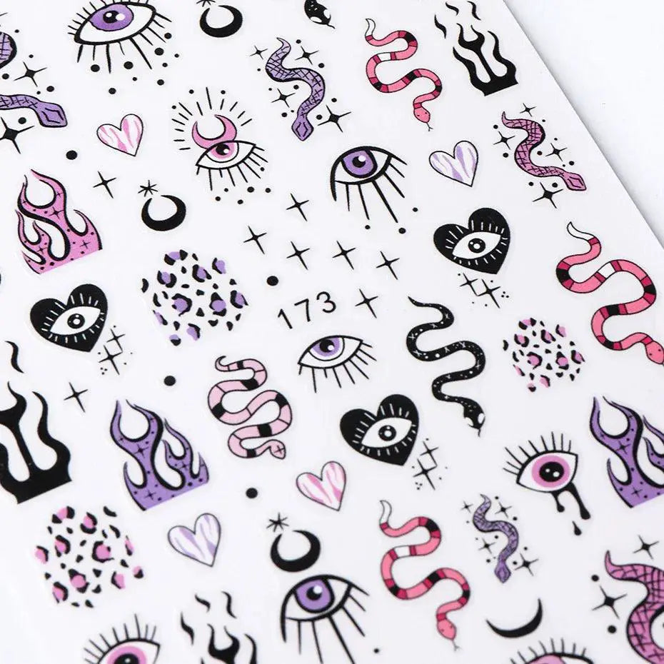 Enchanting Mystical Nail Art Stickers with Celestial Accents