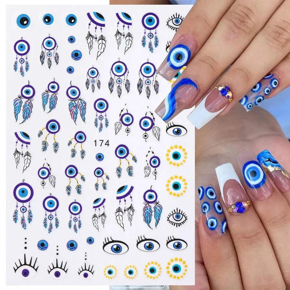Enchanting Mystical Nail Art Stickers with Celestial Accents