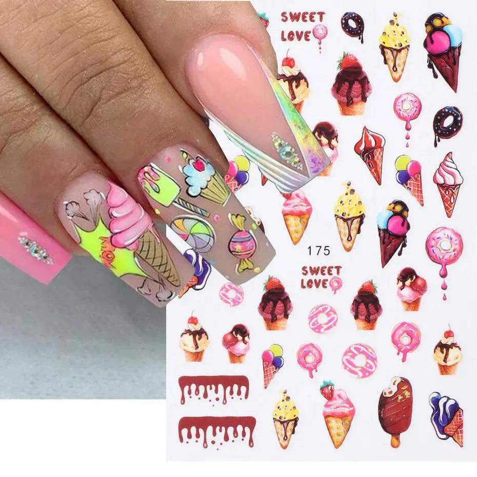 Easy Apply Nail Art Stickers for Pros — F914 White