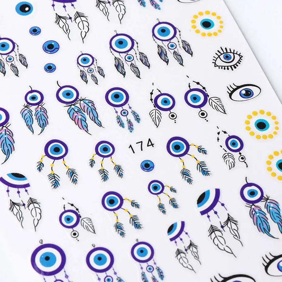 Enchanting Mystical Nail Art Stickers with Celestial Accents