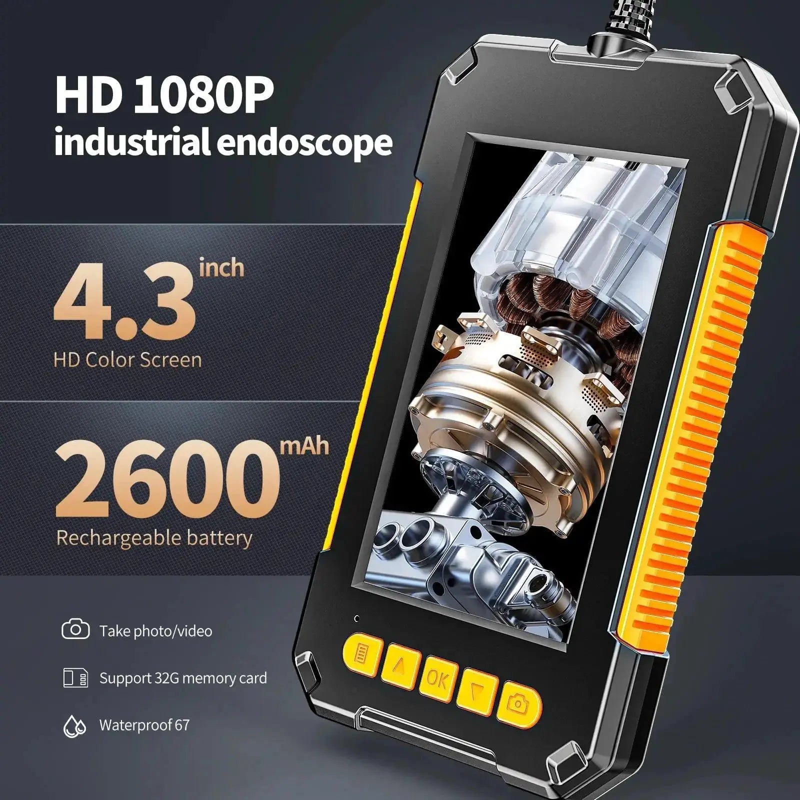 Dual Lens Waterproof IP68 Endoscope Car Inspection Camera