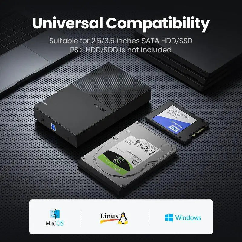 UGREEN SATA HDD SSD Enclosure For 2.5in And 3.5in USB 3.0