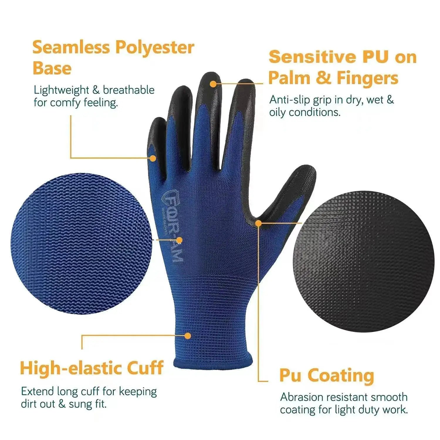 Safety Grip Work Gloves for Protection and Flexibility