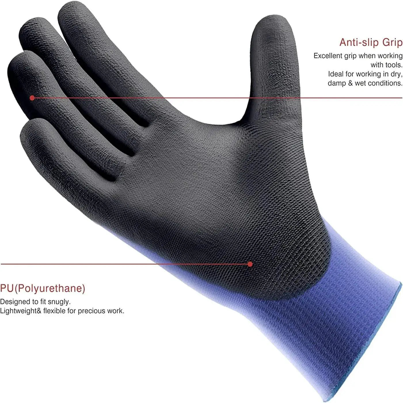 Safety Grip Work Gloves for Protection and Flexibility