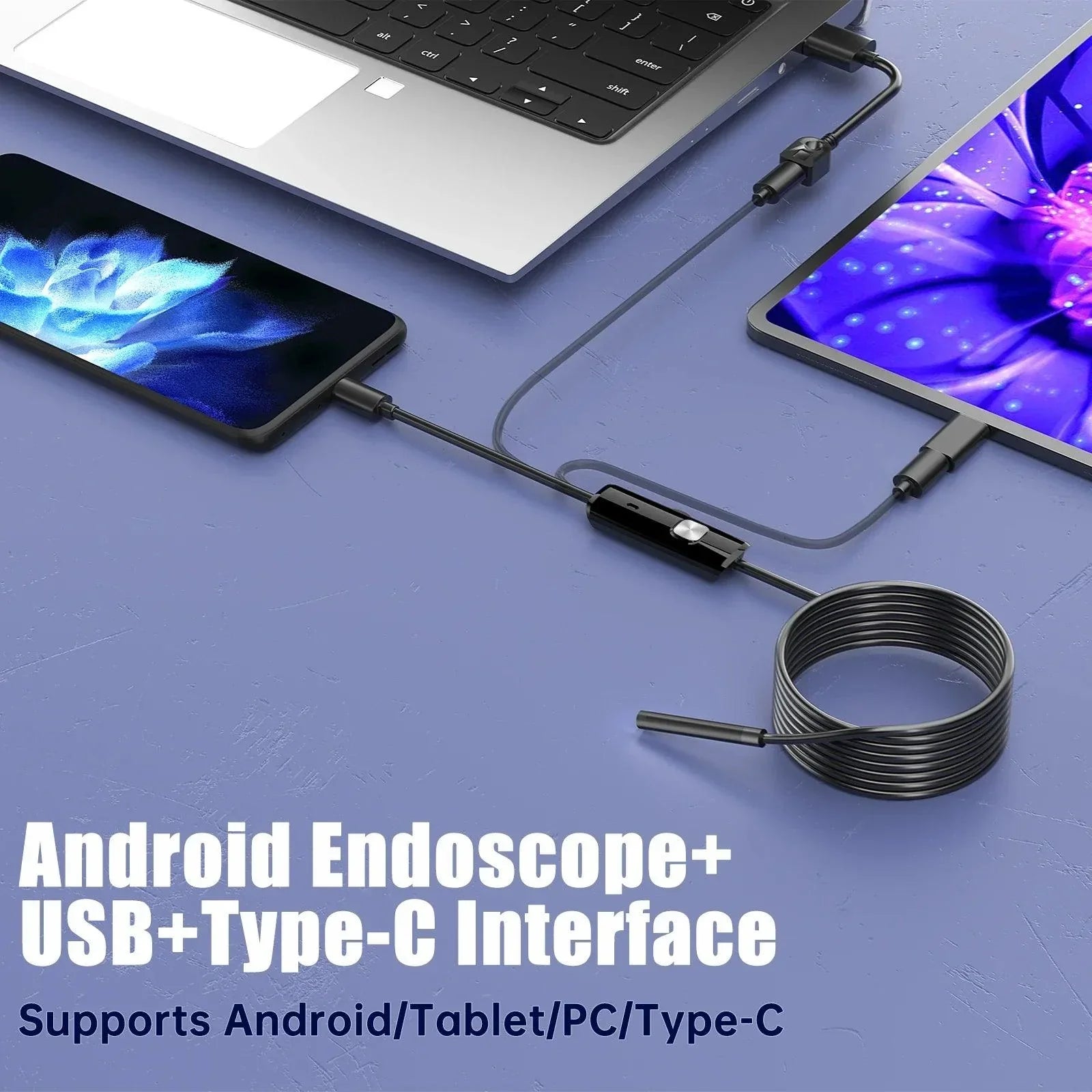 ENWOR Endoscope Camera Waterproof Lens And Adjustable LEDs