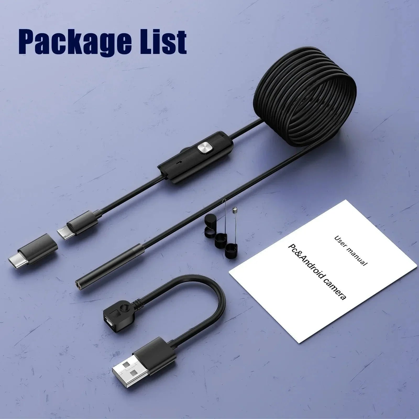 ENWOR Endoscope Camera Waterproof Lens And Adjustable LEDs