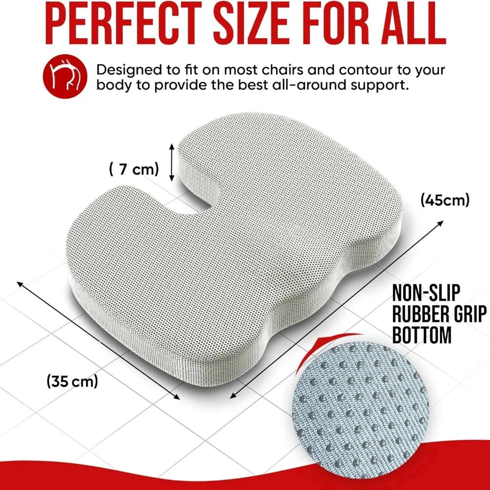 Ergonomic Memory Foam Office Chair Cushion For Hemorrhoid Relief Seat Pad
