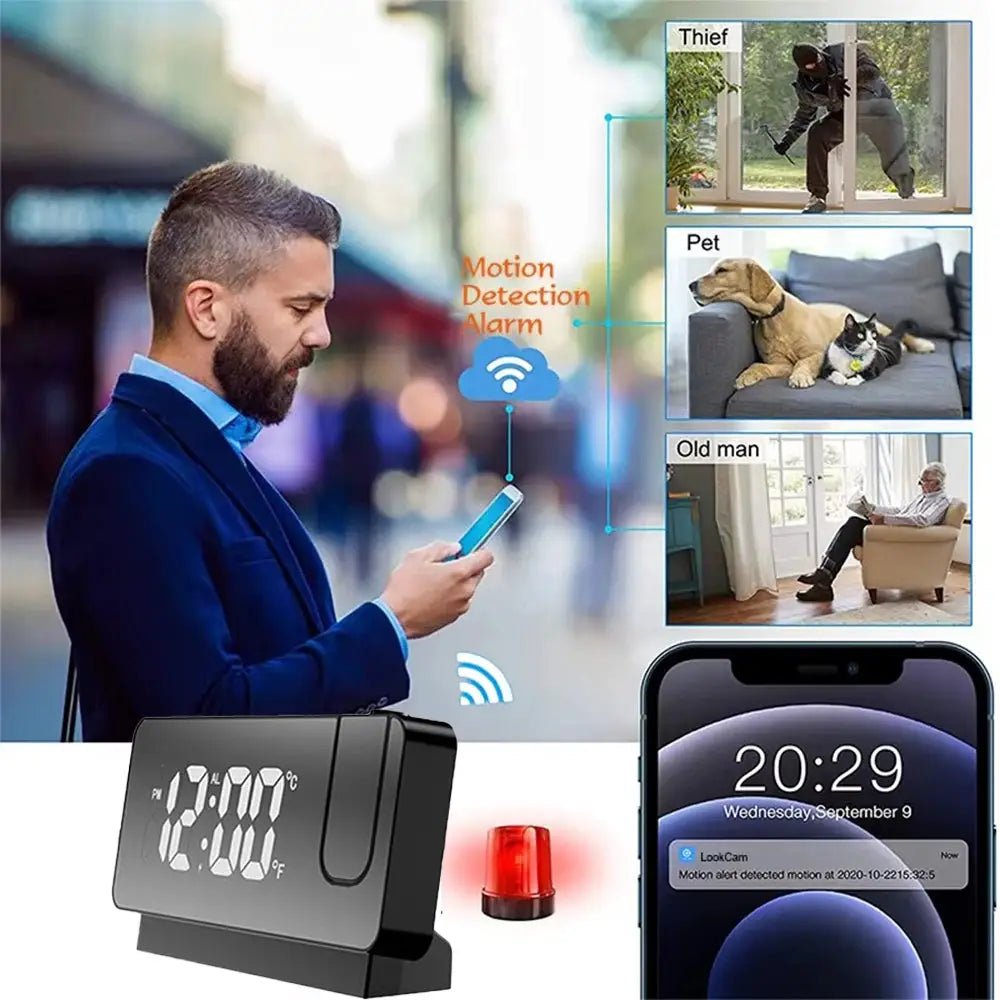 Erilles Mini 4K Clock Camera With WiFi Night Vision Loop Recording Nanny Cam