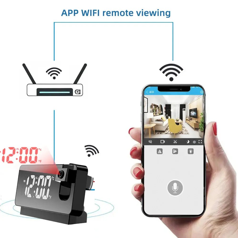 Erilles Mini 4K Clock Camera With WiFi Night Vision Loop Recording Nanny Cam