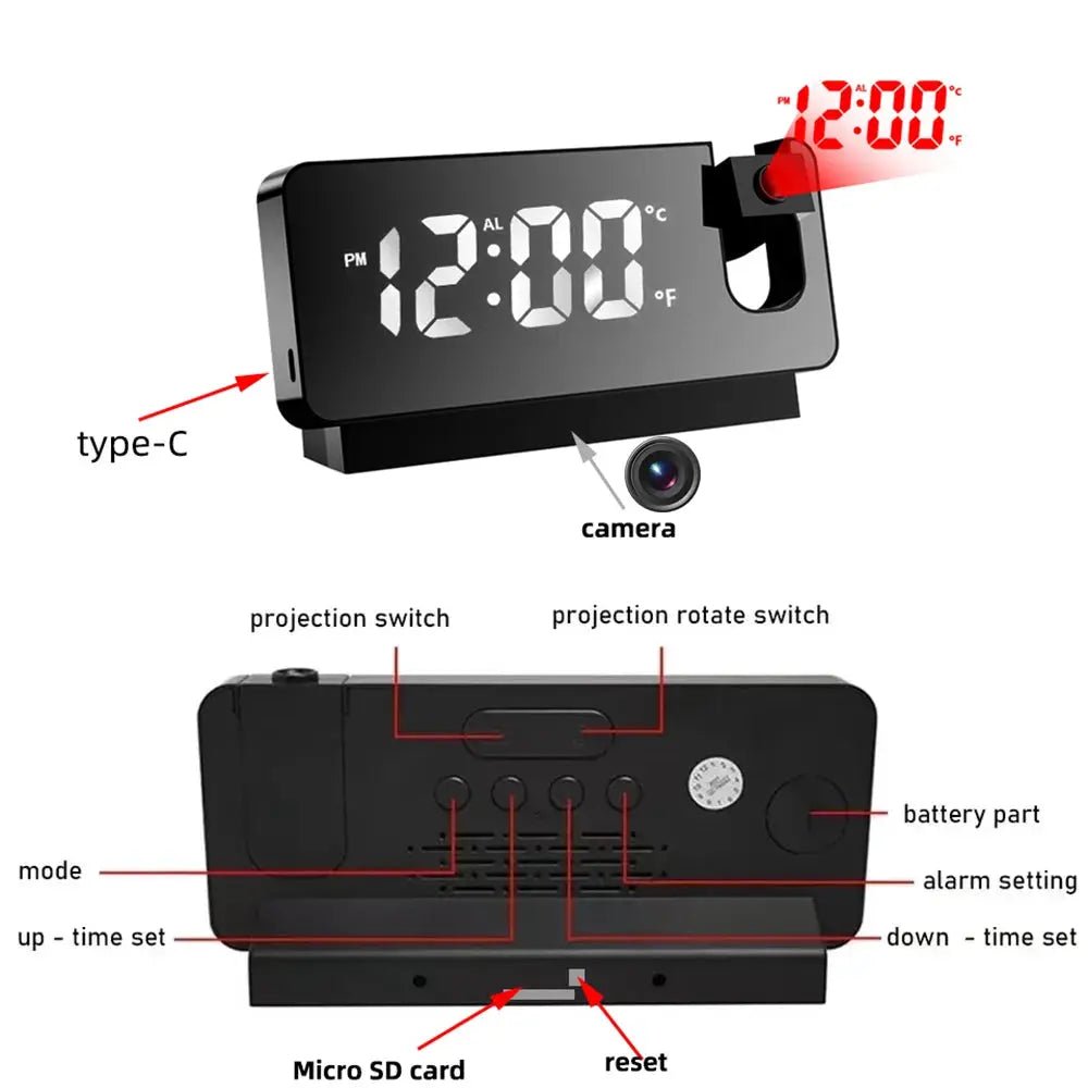 Erilles Mini 4K Clock Camera With WiFi Night Vision Loop Recording Nanny Cam