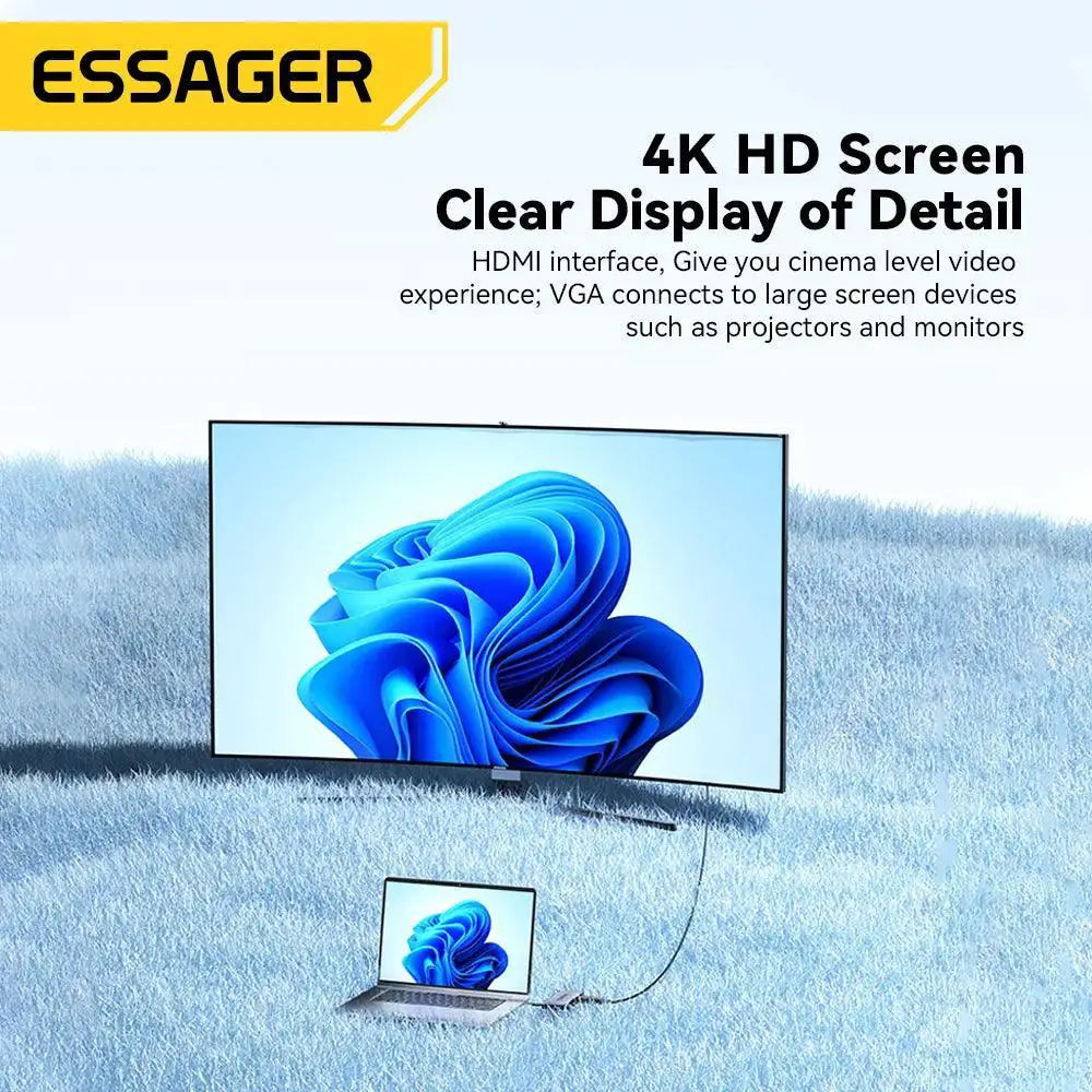 Essager 11 In 1 USB Hub Docking Station With HDMI Ports