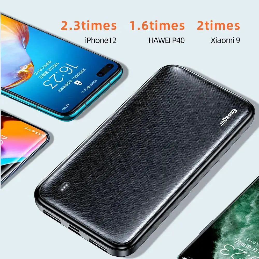 Essager 20W 10000mAh Power Bank Dual USB Fast Charging