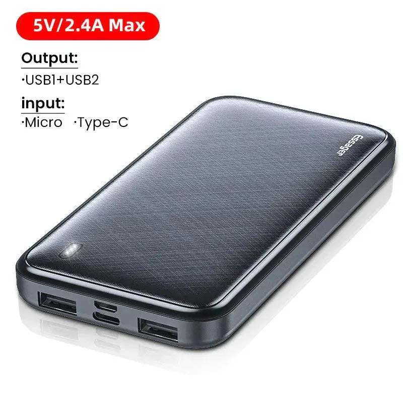 Essager 20W 10000mAh Power Bank Dual USB Fast Charging