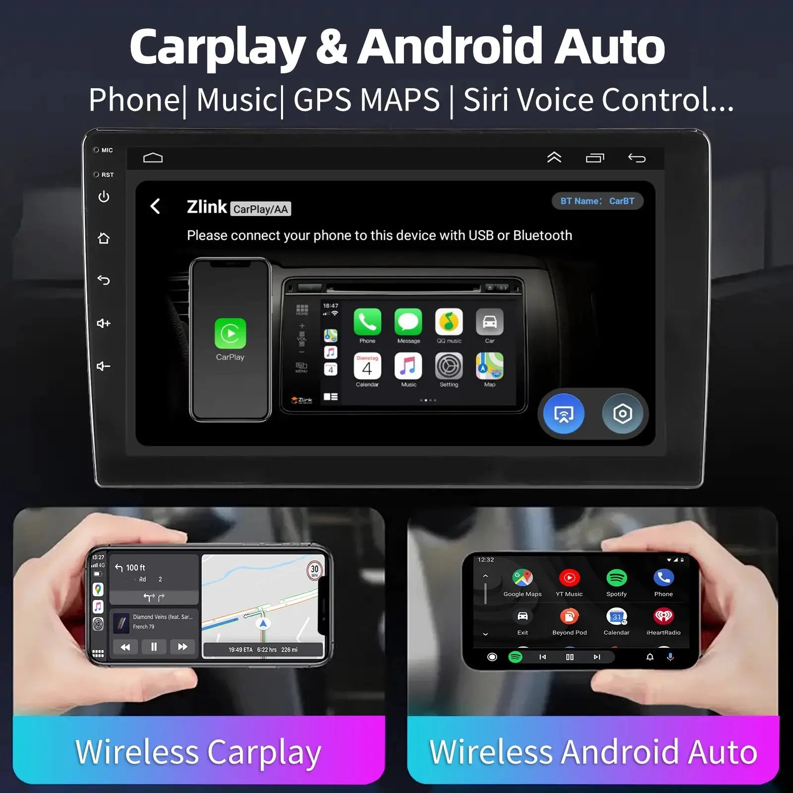 Essgoo AR9001 2 Din Car Stereo - CarPlay