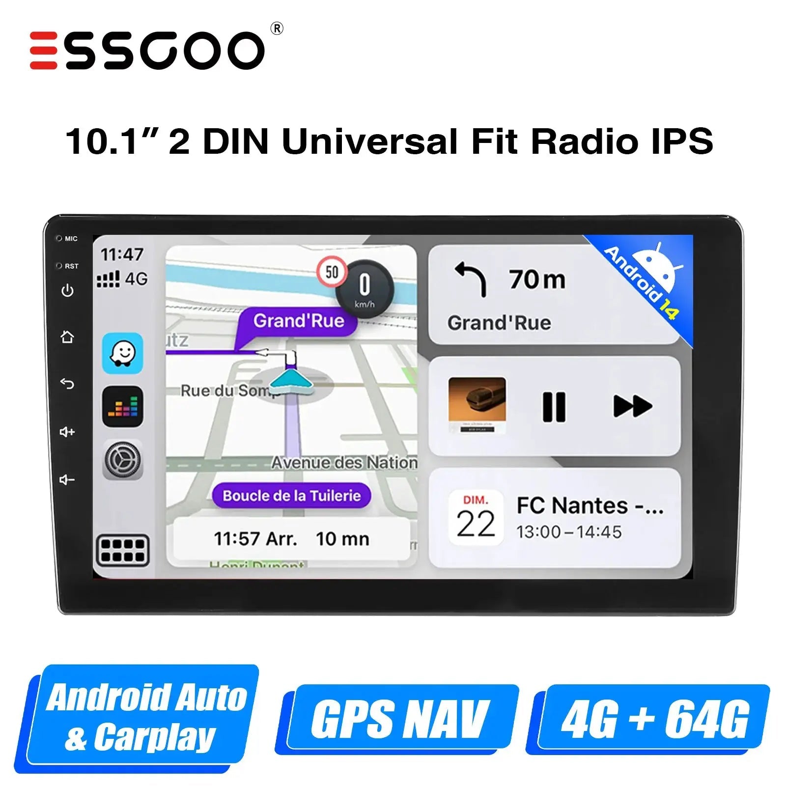 Essgoo AR9001 2 Din Car Stereo - CarPlay