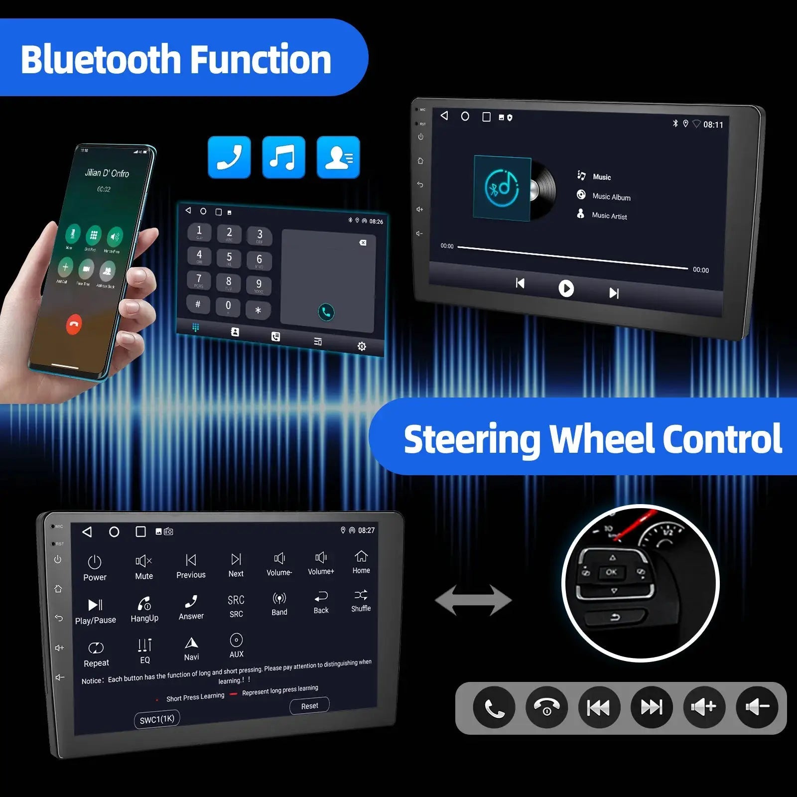 Essgoo AR9001 2 Din Car Stereo - CarPlay