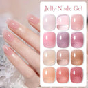 Ethereal Pink & White Jelly Nail Gel for Long-lasting Beauty
