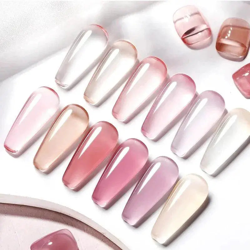 Ethereal Pink And White Jelly Nail Gel Long Lasting Beauty