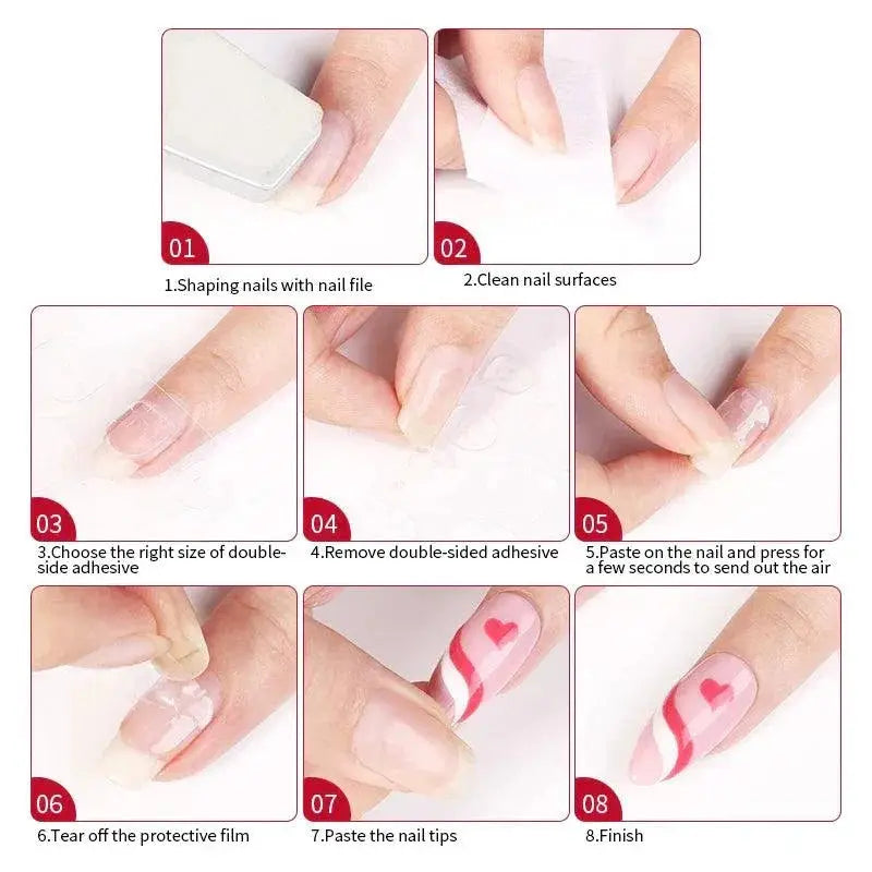 Ethereal Sheer Coffin Ballet Nail Kit for Stunning Nails