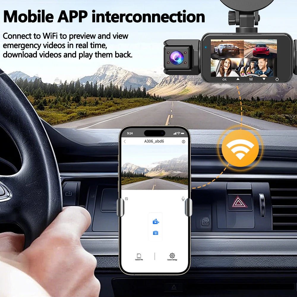 ETYMOOFOX 4 - Channel WiFi Dashcam - 360 Degree Coverage For Front Rear And Sides.