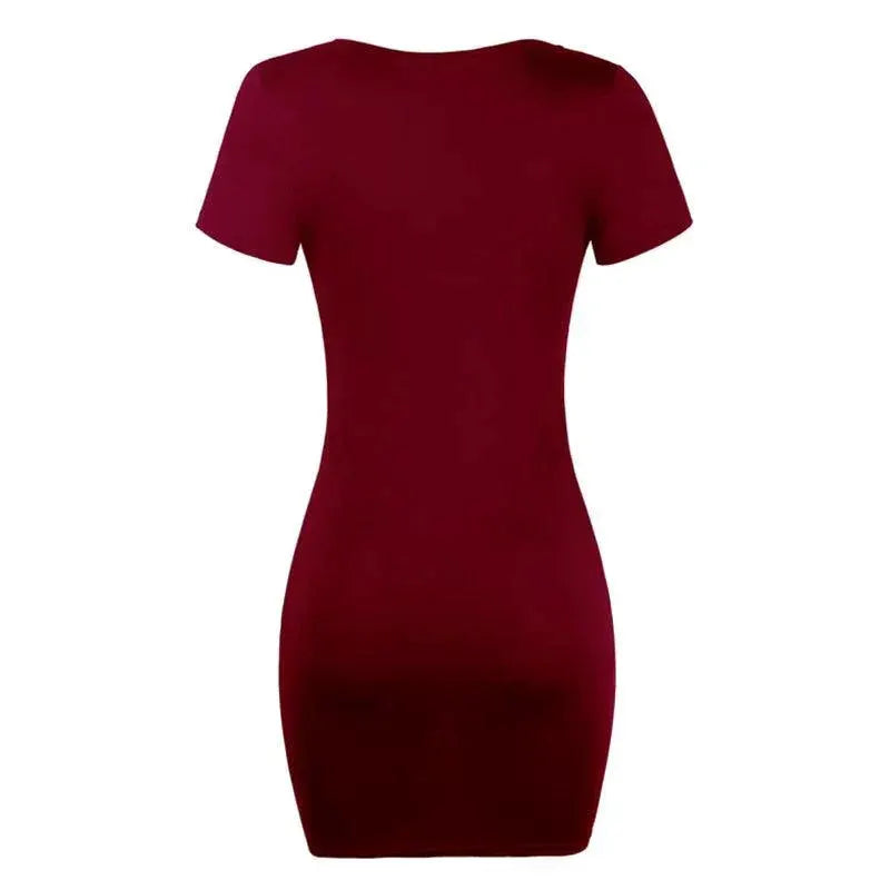 Europe Fashion Sexy Dress Solid Color Evening Wear