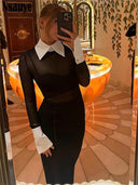 Evening Elegance Vintage Black Mesh Bodycon Maxi Dress