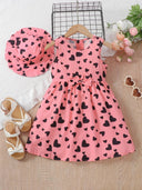 EVRYDAY Love Heart Dress & Hat Set for Stylish Kids