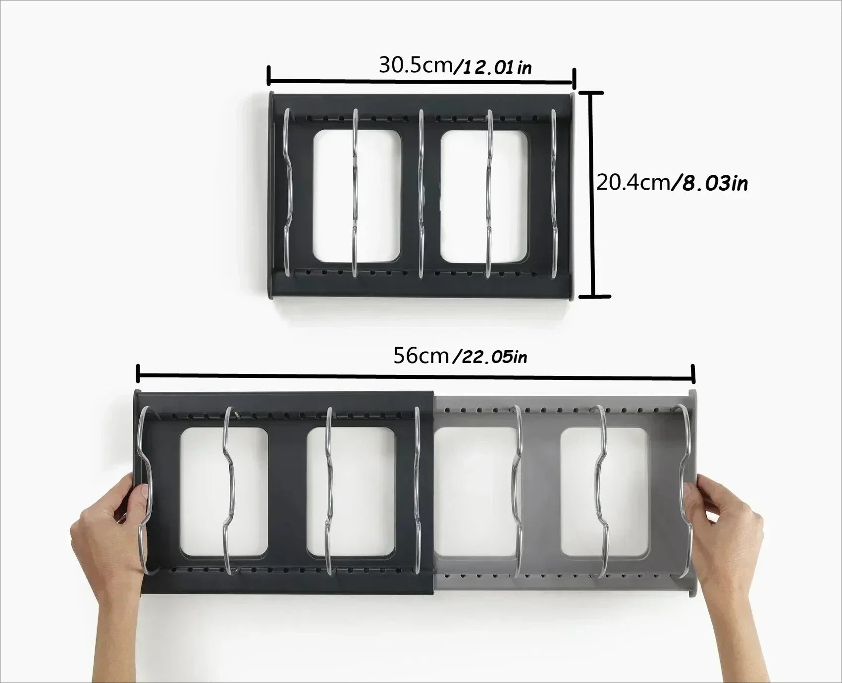 Expandable Pots And Pans Storage Rack With 6 Adjustable Shelves For Cabinets