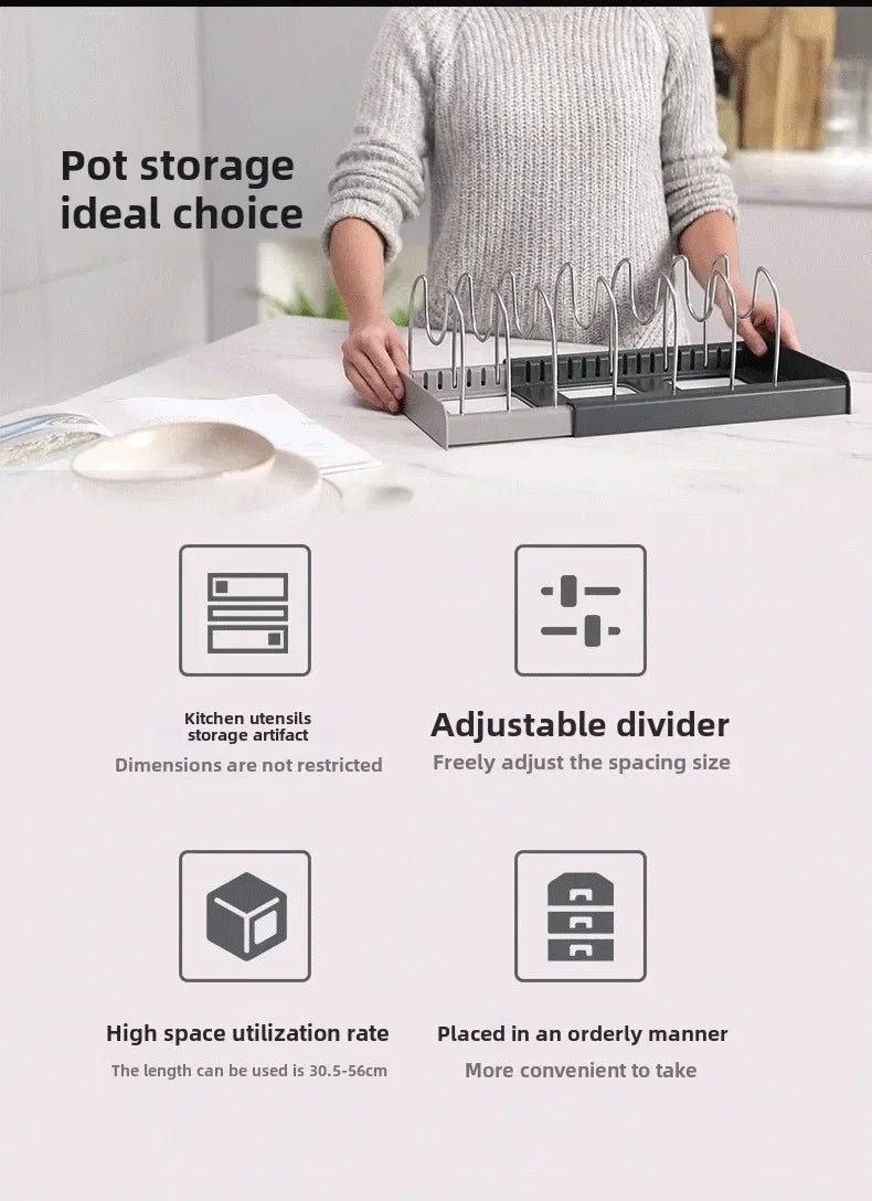 Space-Saving Pots And Pans Cabinet Rack — product view 11