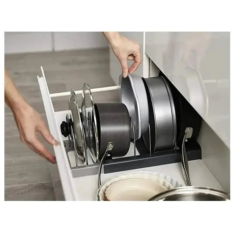Expandable Stainless Steel Kitchen Cabinet Organizer Pots