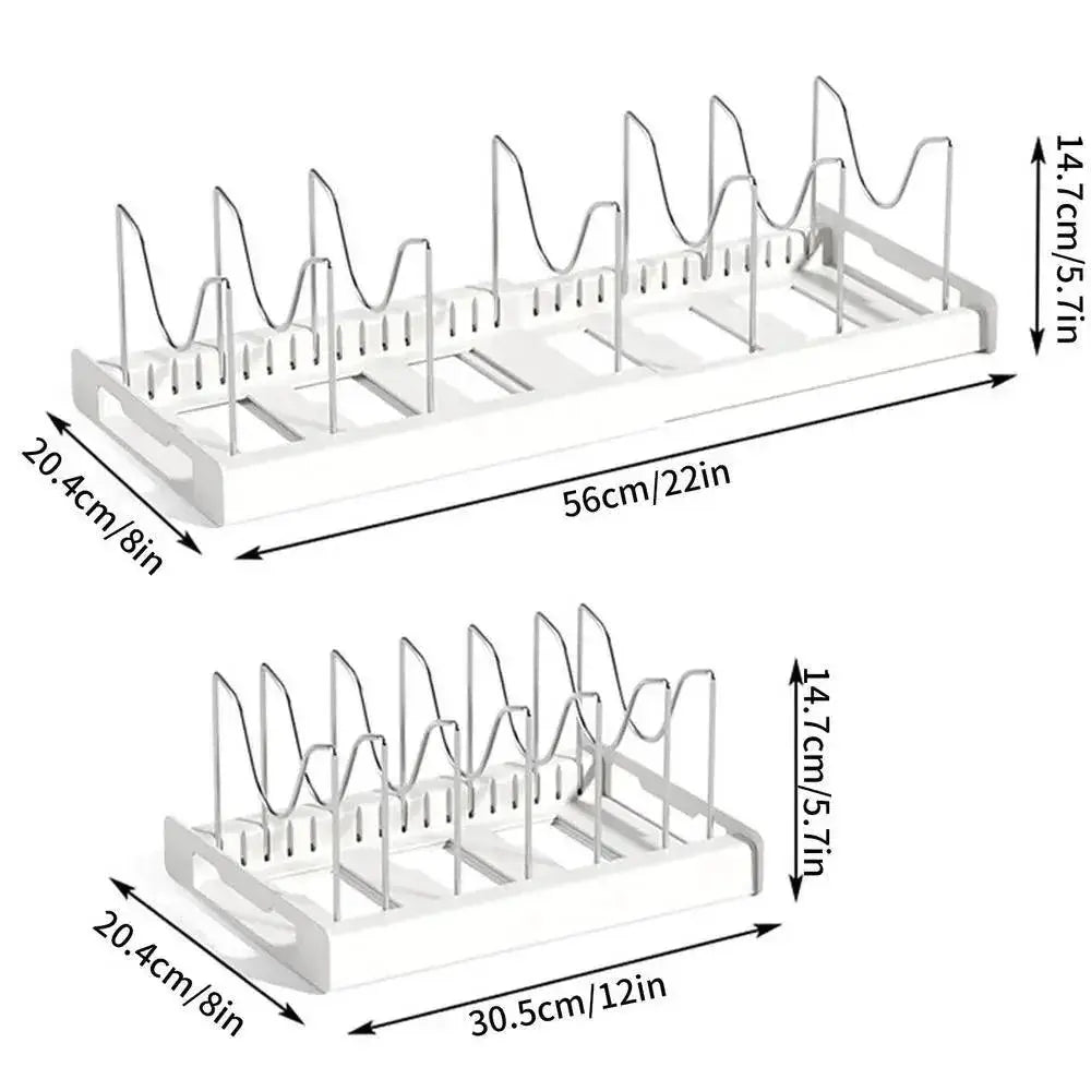 Expandable Stainless Steel Kitchen Pot Rack Organizer
