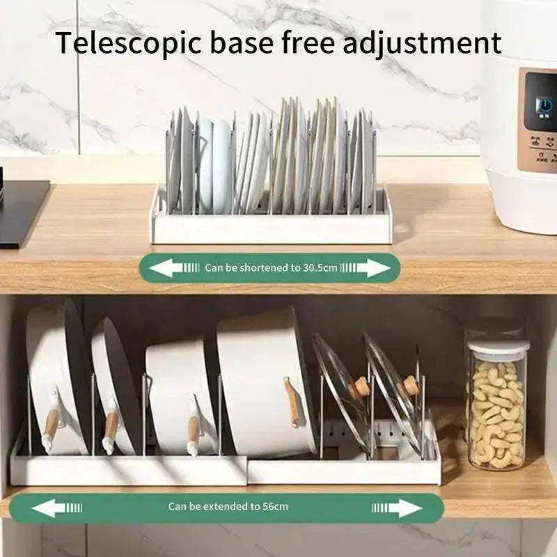 Expandable Stainless Steel Kitchen Pot Rack Organizer