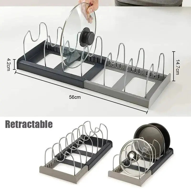 Premium Expandable Stainless Steel Pot And Pan Rack