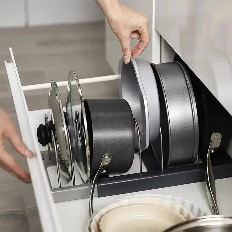 Premium Expandable Stainless Steel Pot And Pan Rack