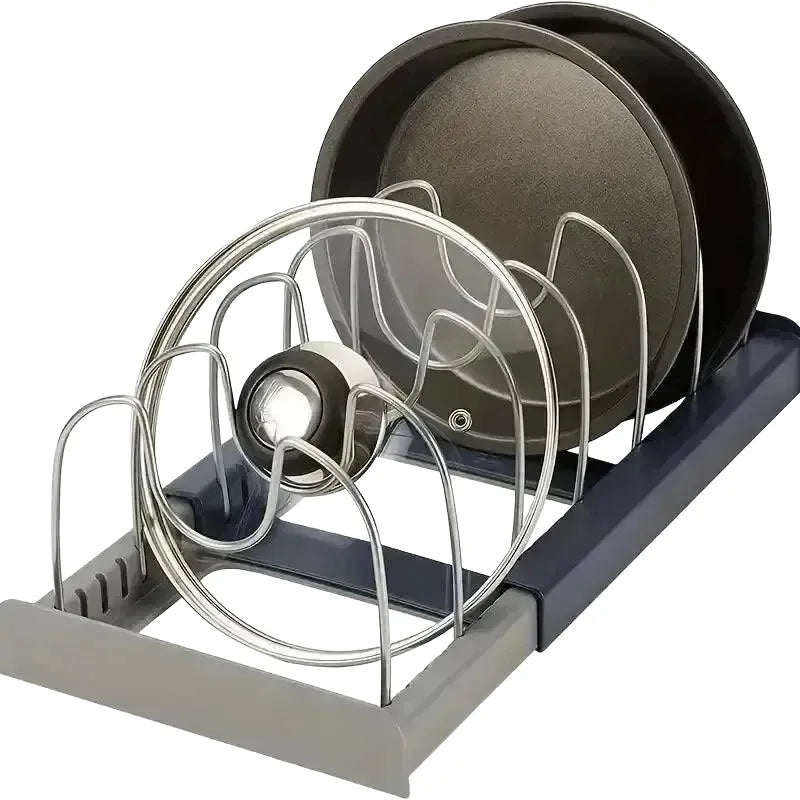 Expandable Stainless Steel Pot And Pan Rack — product view 1