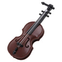Exquisite Mini Violin Model with Stand for Dollhouses Decor