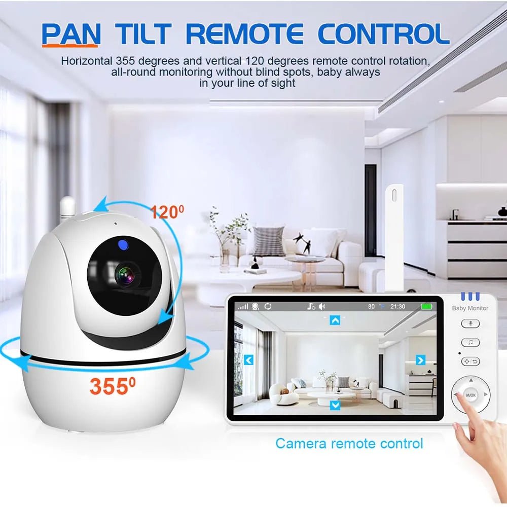 Eye4U 5 Inch Video Baby Monitor With Camera PTZ Zoom - Privacy First No WiFi Now