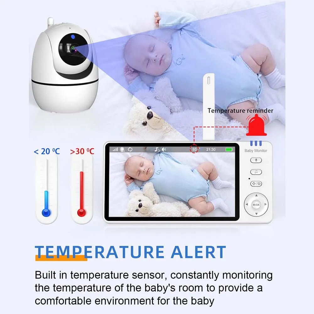 Eye4U 5 Inch Video Baby Monitor With Camera PTZ Zoom - Privacy First No WiFi Now
