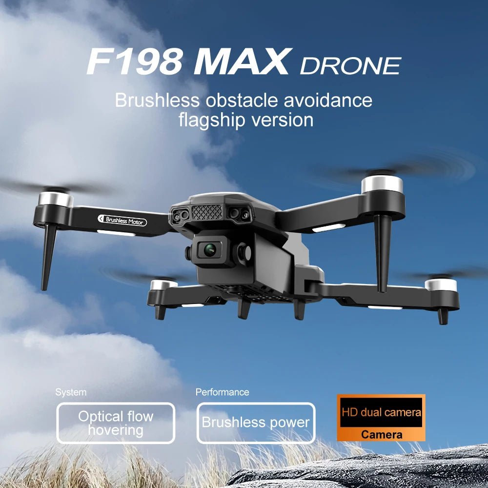 F198 Foldable Dual Camera Drone - 4K Ready With 1080P WiFi FPV Travel Quadcopter