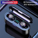 F9 TWS Bluetooth Earbuds with Charging Case Waterproof Audio