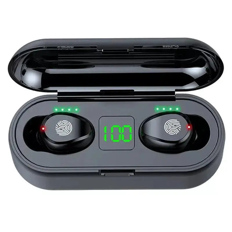 F9 TWS Bluetooth Earbuds With Charging Case Waterproof Audio
