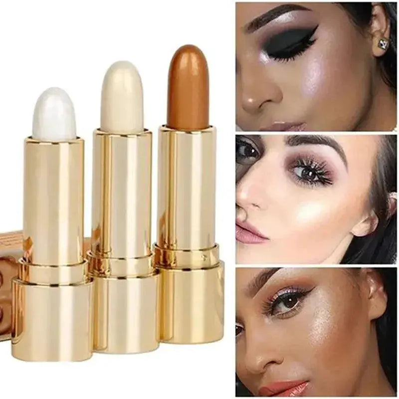 Face Glow Creamy Highlighter Bronzer Concealer 3 In 1 Stick