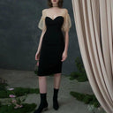 Fairy Mesh Slim Fit Beaded Dress for Magical Elegance